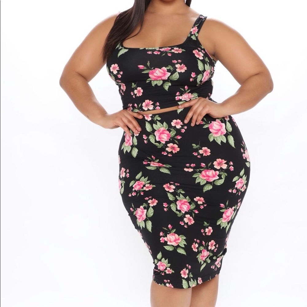 Floral Fashion nova skirt set